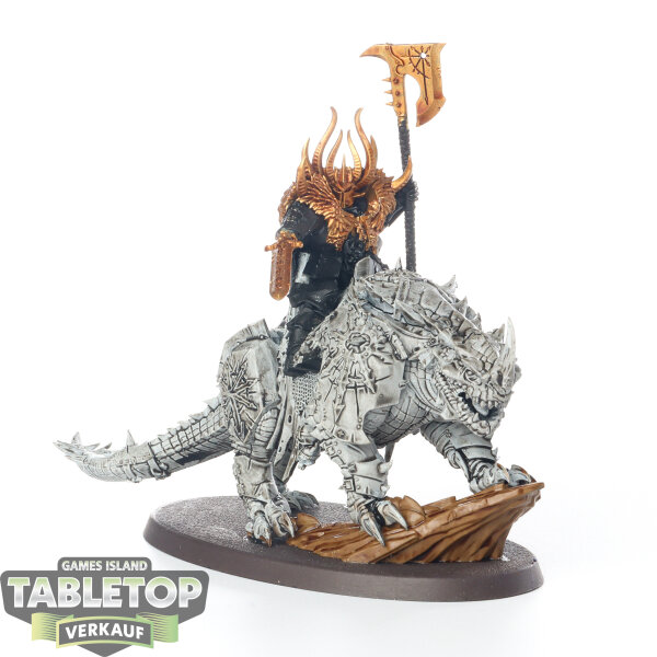 Slaves to Darkness - Chaos Lord on Karkadrak - teilweise bemalt