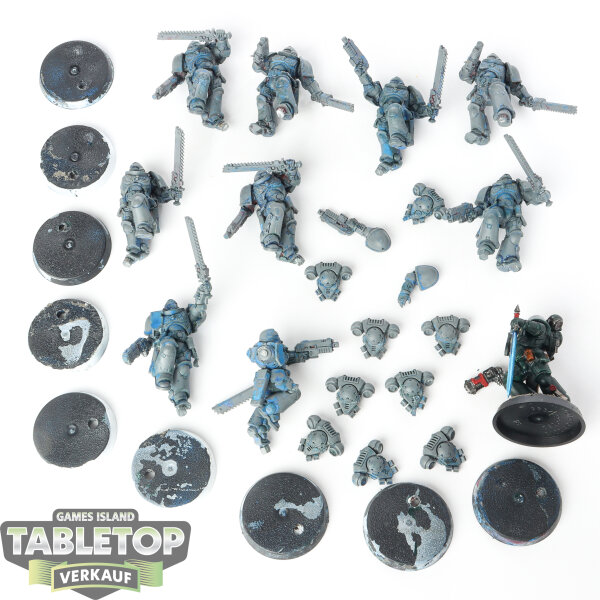 Space Marines - 10 x Assault Intercessors - teilweise bemalt
