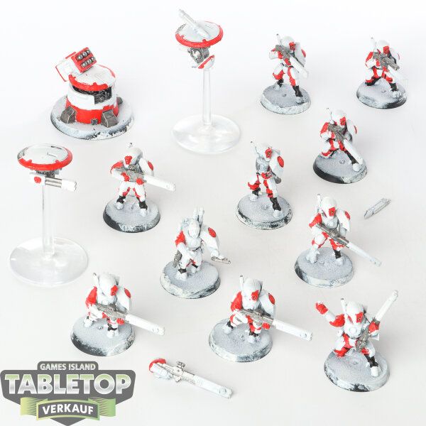 Tau Empire - 10 x Fire Warriors Strike Team - teilweise bemalt