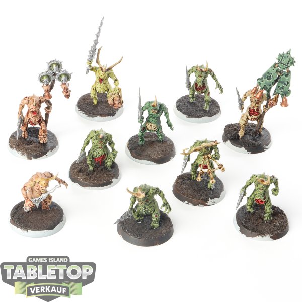 Maggotkin of Nurgle - 10x Plaguebearers of Nurgle - bemalt