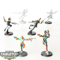 Harlequins - 6x Harlequin Troupe - teilweise bemalt