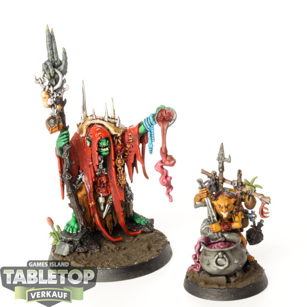 Orruk Warclans - Swampcalla Shaman & Pot-grot - bemalt