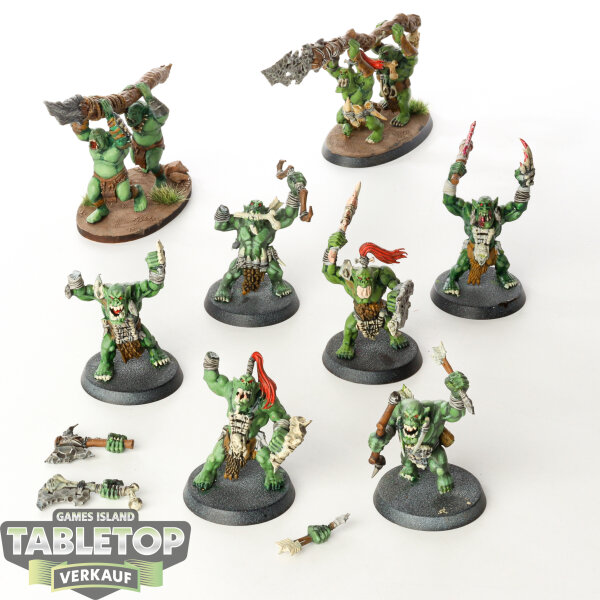 Orruk Warclans - 6x Savage Orruks & 2x Big Stabbas - bemalt