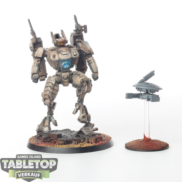 Tau Empire - Tau Empire Commander in XV-85 Enforcer Armour Crisis Battlesuit - bemalt