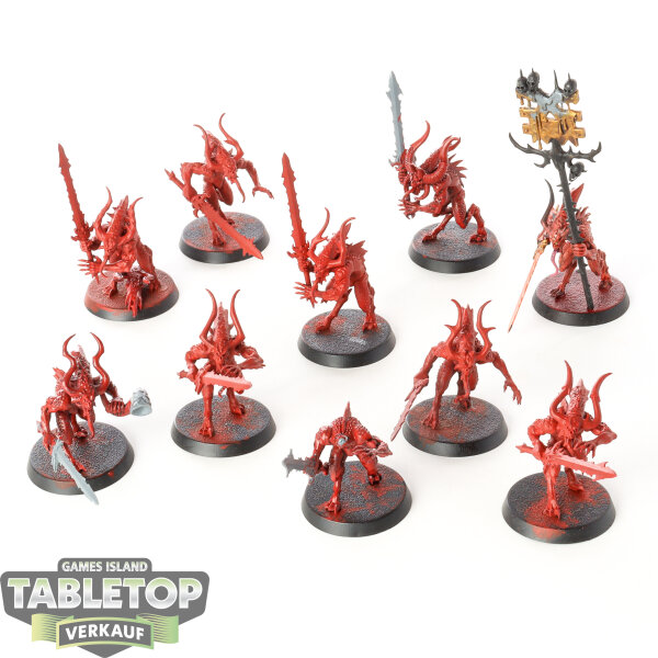 Blades of Khorne - 10 x Daemons Of Khorne Bloodletters - teilweise bemalt