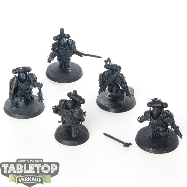 Black Templars - 5 x Black Templars Sword Brethren - teilweise bemalt