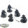 Black Templars - 5 x Black Templars Sword Brethren - teilweise bemalt