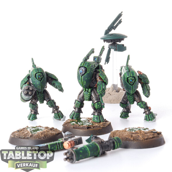 Tau Empire - 3 x Stealth Battlesuits - bemalt