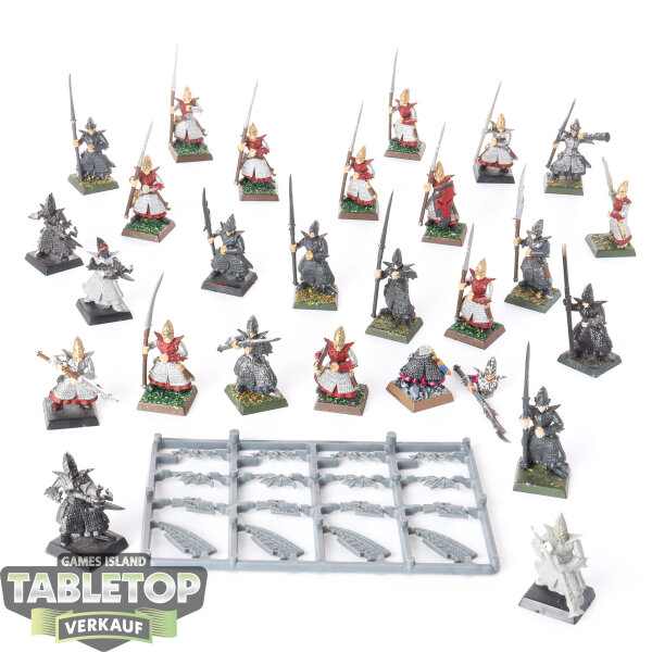 Dark Elves - 26 x Dark Elf Warrior Regiment - teilweise bemalt