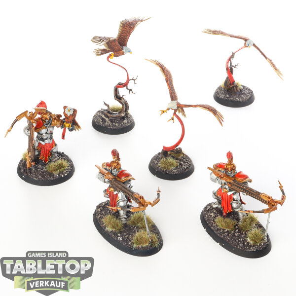 Stormcast Eternals - 3 Vanguard-Raptors & 3 Aetherwings - bemalt