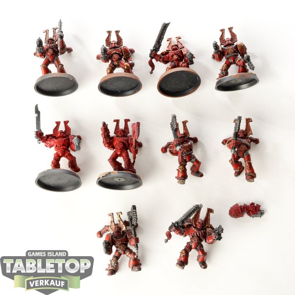 World Eaters - 10 Khorne Berzerkers klassisch - teilweise bemalt