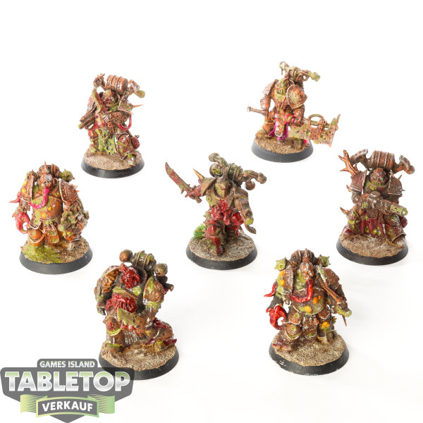 Death Guard - 7 x Plague Marines - bemalt