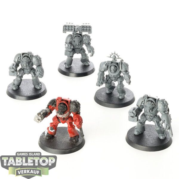 Space Marines - 5x Terminator Squad klassisch - teilweise bemalt