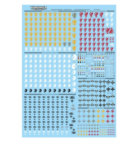 Kingdom of Bretonnia - Transfer Sheet