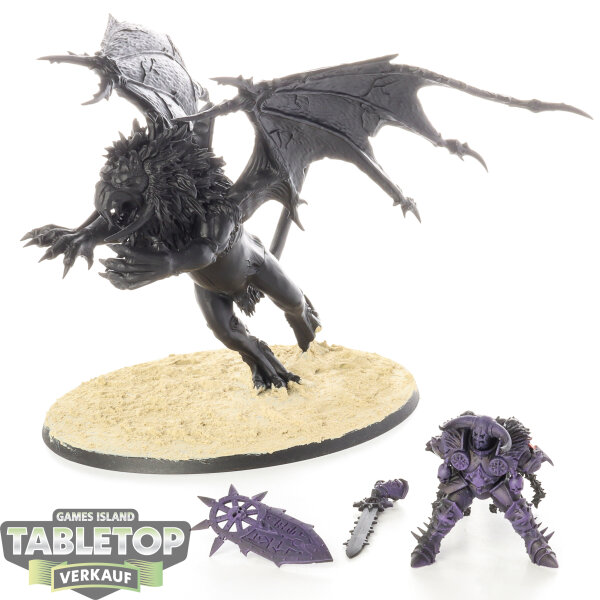 Warriors of Chaos - Chaos Lord on Manticore - teilweise bemalt
