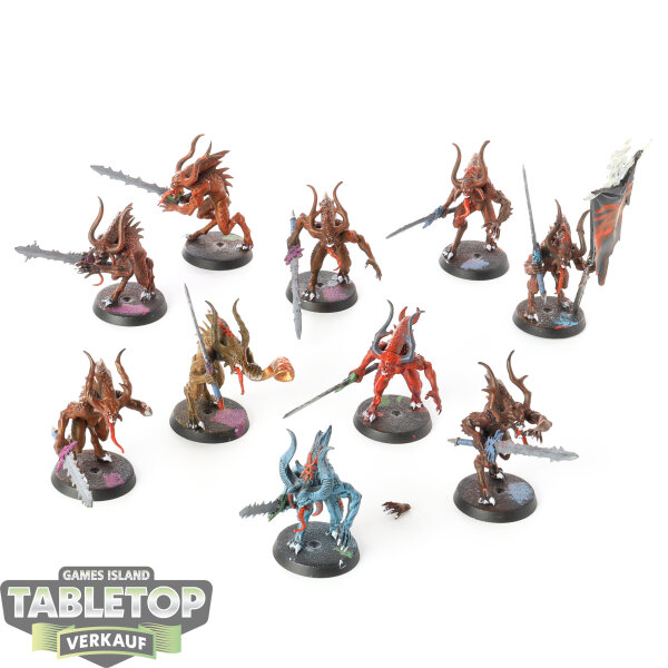 Blades of Khorne - 10 x Daemons Of Khorne Bloodletters - bemalt