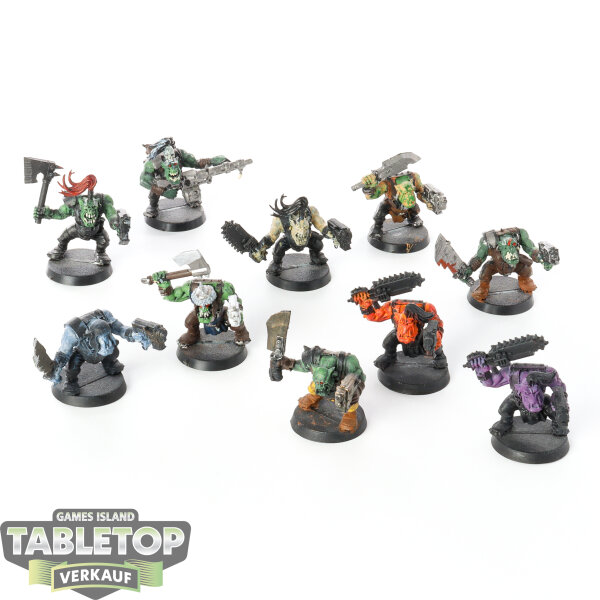 Orks - 10 x Ork Boyz - teilweise bemalt