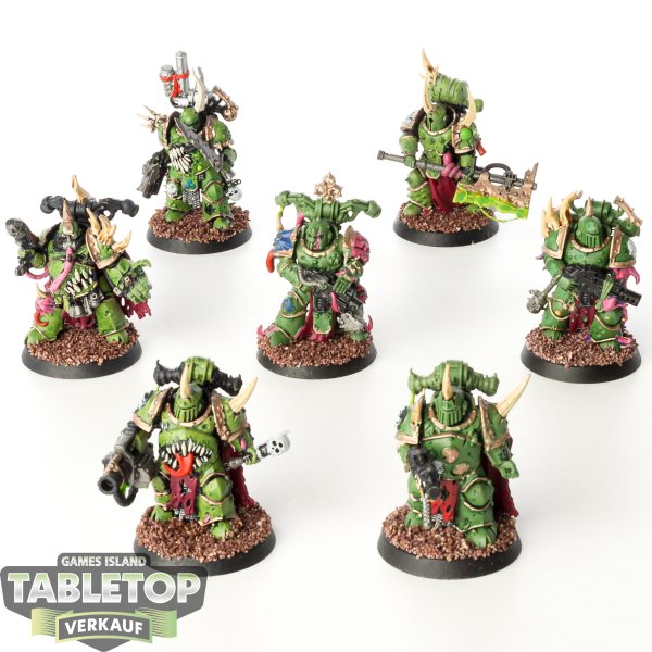 Death Guard - 7x Plague Marines - bemalt