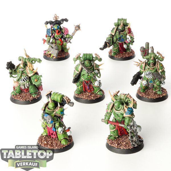 Death Guard - 7x Plague Marines - bemalt