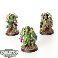 Death Guard - 3x Plague Marines - bemalt