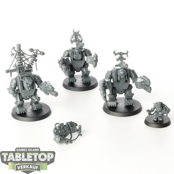 Orks - 3x Big Mek in Mega Armour & Meganobz - unbemalt