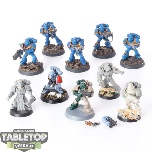 Space Marines - 10 x Tactical Squad klassisch - teilweise bemalt