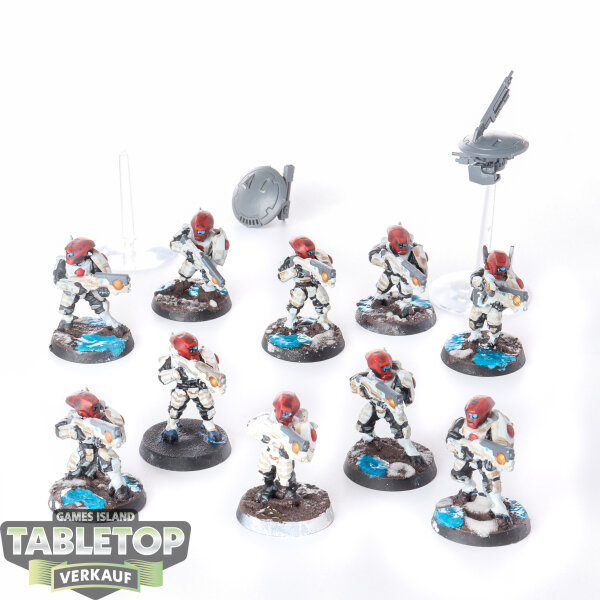 Tau Empire - 10 x Fire Warriors Breacher Team - bemalt