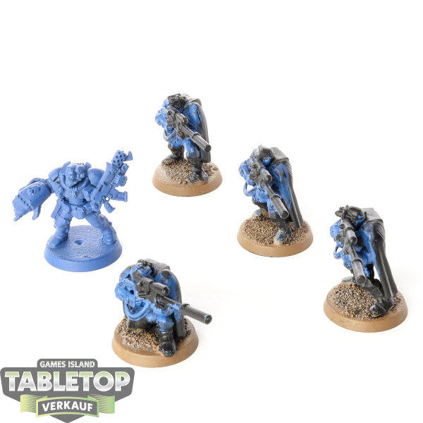 Space Marines - 5 x Scouts klassisch - teilweise bemalt