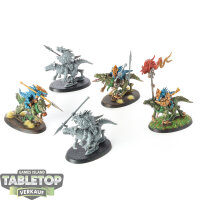 Seraphon - 5 Saurus Knights klassisch - teilweise bemalt