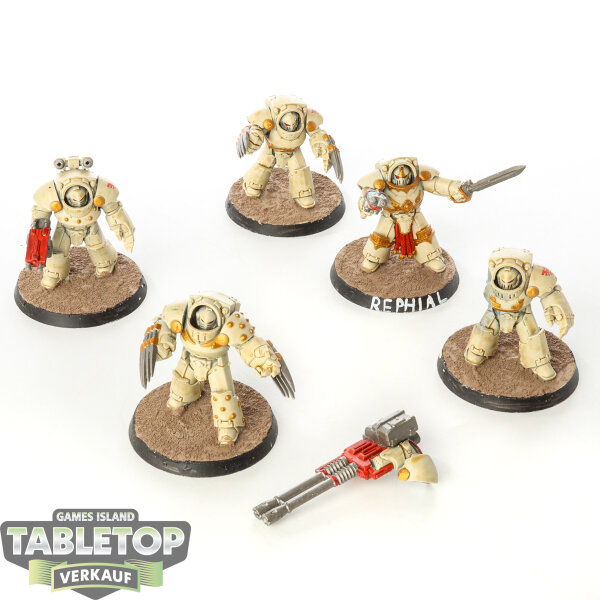 Horus Heresy - 5 x Dark Angels Legion Tartaros Terminator Squad - bemalt