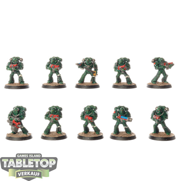 Horus Heresy - 10 x Dark Angels Legion MKIV Tactical Squad - bemalt