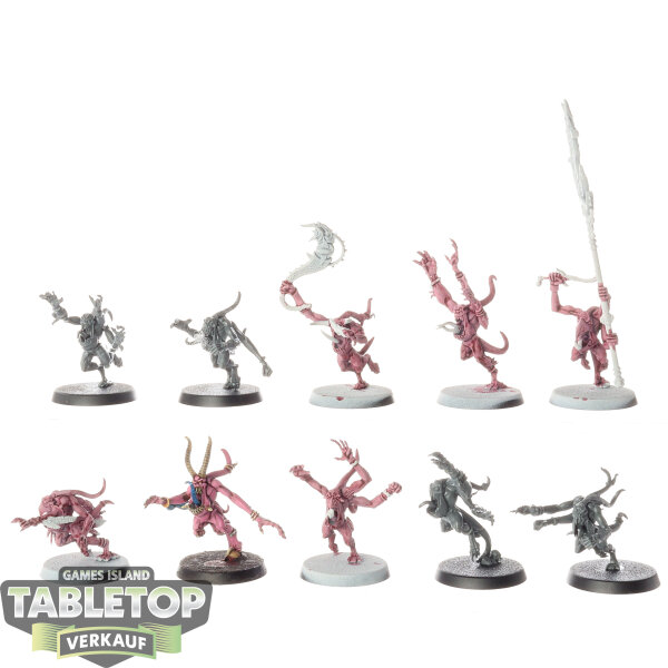 Disciples of Tzeentch - 10 x Pink Horrors of Tzeentch - teilweise bemalt