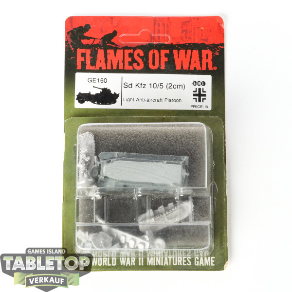Flames of War - German - Sd Kfz 10/5, Light Anti-Aicraft Platoon - im Gussrahmen