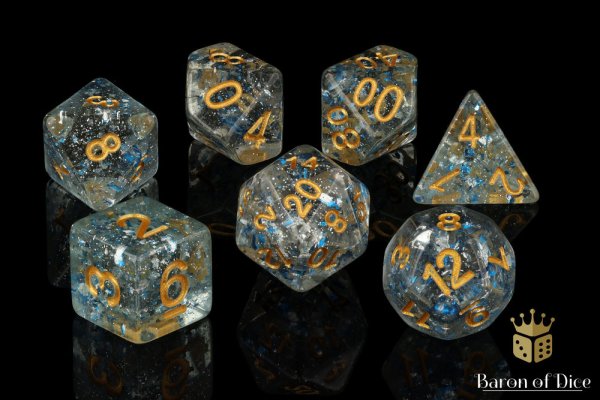 Baron of Dice - Celestine RPG Dice Set (7 Pieces)