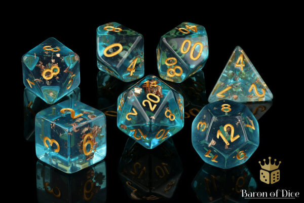 Baron of Dice - Turquoise RPG Dice Set (7 Pieces)
