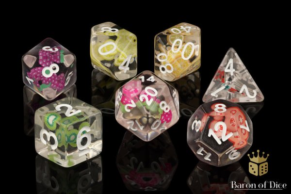 Baron of Dice - Fruit RPG Dice Set (7 Pieces)