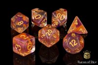 Baron of Dice - Orange & Purple RPG Dice Set (7 Pieces)