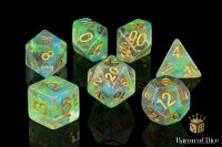 Baron of Dice - Blue Malachite RPG Dice Set (7 Pieces)