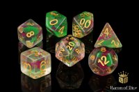 Baron of Dice - Lime & Pink RPG Dice Set (7 Pieces)