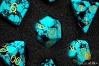 Baron of Dice - Turquoise Gemstone RPG Dice Set (7 Pieces)