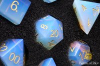 Baron of Dice - Natural Opal Gemstone RPG Dice Set (7 Pieces)