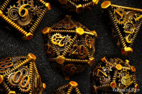 Baron of Dice - Cogs & Gears Metal RPG Dice Set (7 Pieces)