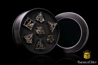 Baron of Dice - Pirate Skull Metal RPG Dice Set (7 Pieces)