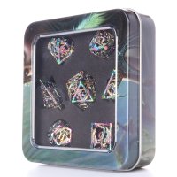 Baron of Dice - Dragons of Legend Rainbow Irridescent Metal RPG Dice Set (7 Pieces)