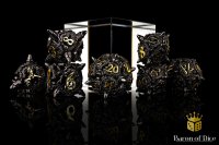 Baron of Dice - Coiled Black Dragon Metal RPG Dice Set (7...