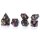 Baron of Dice - Black Butterfly Sharp Edge RPG Dice Set (7 Pieces)