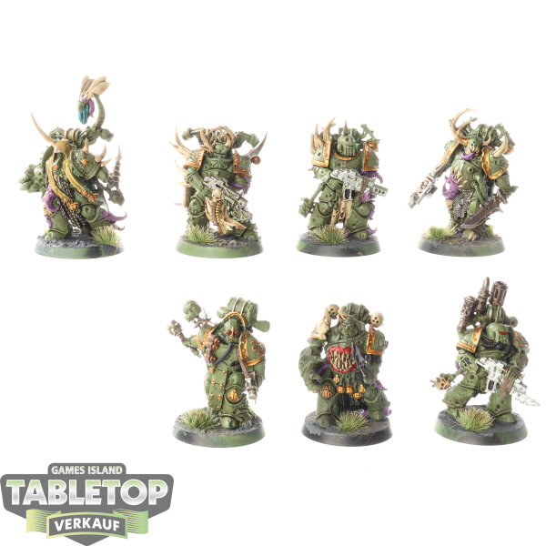 Death Guard - 7 Plague Marines - bemalt