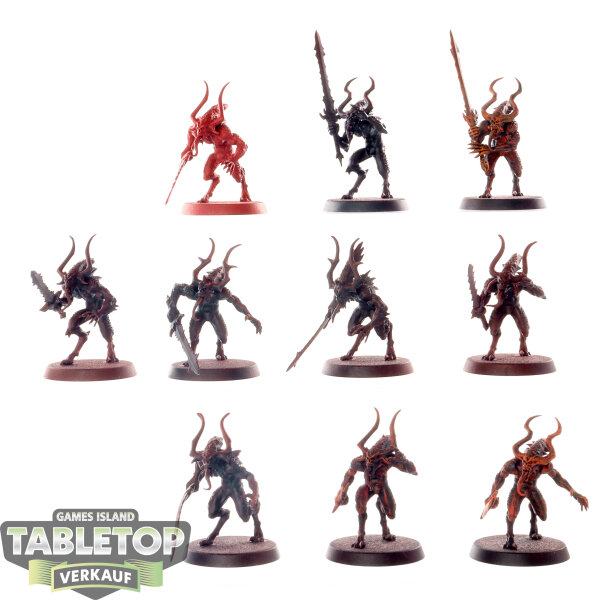 Blades of Khorne - 10 x Daemons Of Khorne Bloodletters - teilweise bemalt