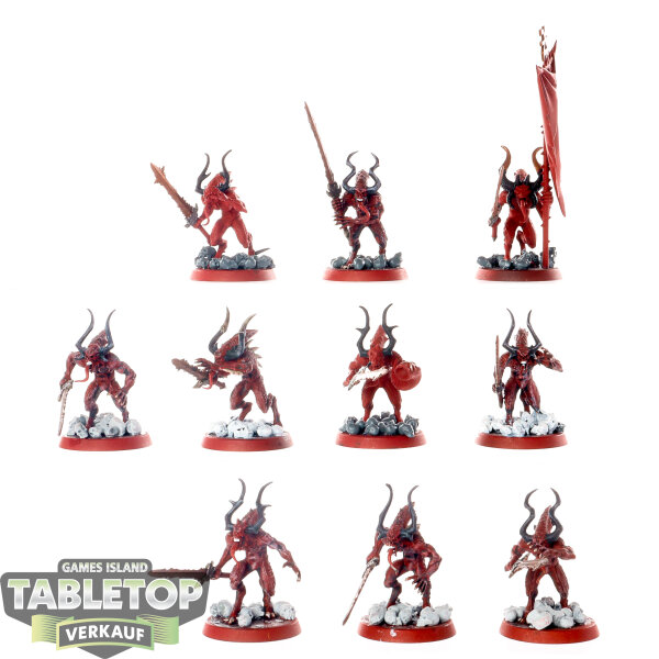 Blades of Khorne - 10 x Daemons Of Khorne Bloodletters - teilweise bemalt