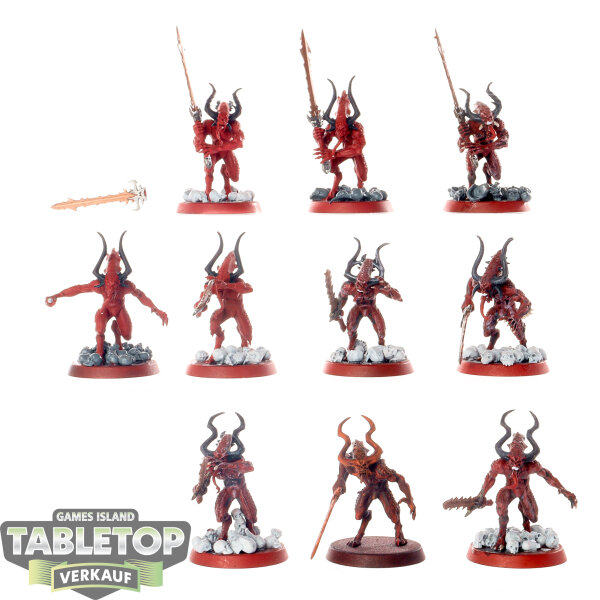 Blades of Khorne - 10 x Daemons Of Khorne Bloodletters - teilweise bemalt